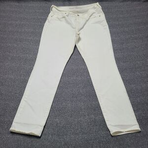 Old‎ Navy Womens Jeans 12 Ivory Curvy  Slim Straight Beach Party Denim Pants
